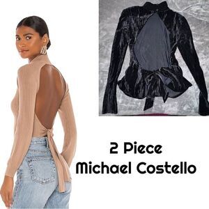 Michael Costello TWO Piece Pants Set w/ Open Back Top Size Small